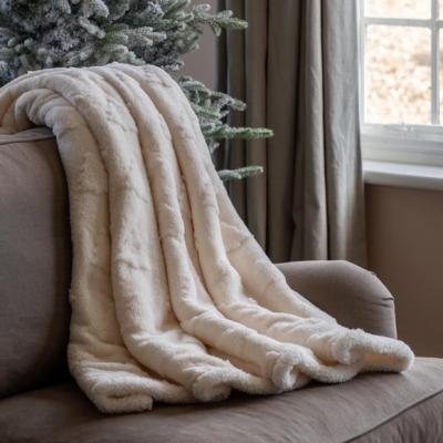 Dunelm Luxurious Christmas Tree Embellished Sherpa Throw Blanket