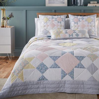 Dunelm Dorma Decades Nancy Rose Blue Bedspread Blue