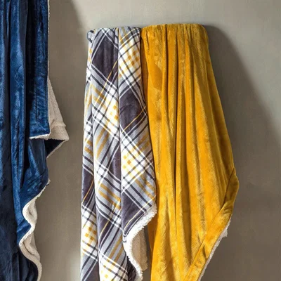 Dunelm Sherpa Ochre Throw Yellow