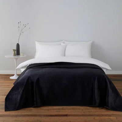 Dunelm Kayla Black Bedspread Black