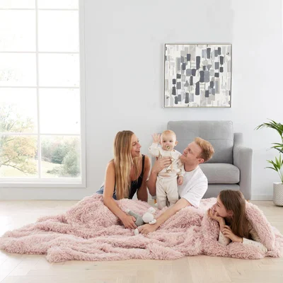 Dunelm Cuddly Faux Fur Supersize Family Throw Blanket 245cm x 280cm