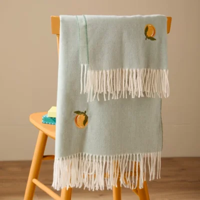 Dunelm furn. Fruits Orange Throw Blanket 130cm x 180cm