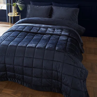 Dunelm Catherine Lansfield Kingsley Matt Velvet Quilted Bedspread