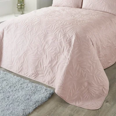 Dunelm Luana Bedspread 230cm x 200cm Blush (Pink)