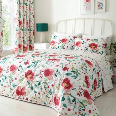 Dunelm Dreams n Drapes Abstract Poppy Bedspread