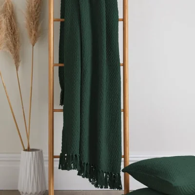 Dunelm Drift Home Hayden Bedspread 200cm x 200cm Green