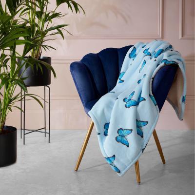 Dunelm Skinny Dip Butterfly Blue Throw Blue