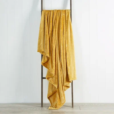 Dunelm Evan 200cm x 200cm Throw Ochre