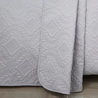 Dunelm Serene Gianna Bedspread 230cm x 200cm Silver
