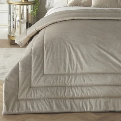 Dunelm Laurence Llewelyn Bowen Chic Bedspread 150cm x 220cm Oyster (Cream)