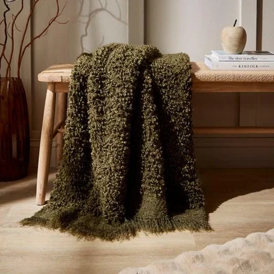 Dunelm Chunky Boucle Throw Blanket 130cm x 180cm