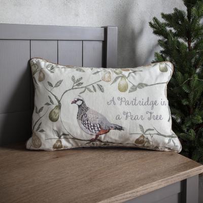 Dunelm A Partridge in a Pear Tree Cushion Natural