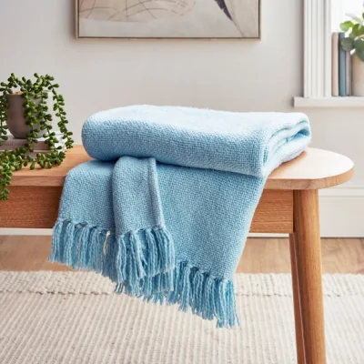 Dunelm Aris Cotton Weave 130cm x 180cm Throw Aris Air