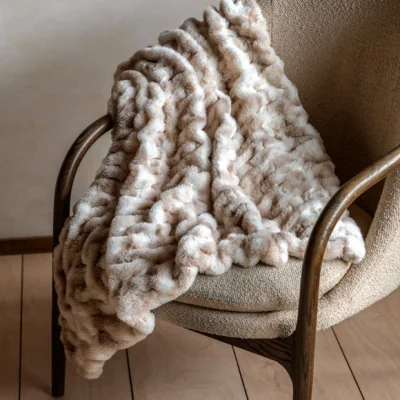 Dunelm Luxurious Mottled Faux Fur Throw Blanket