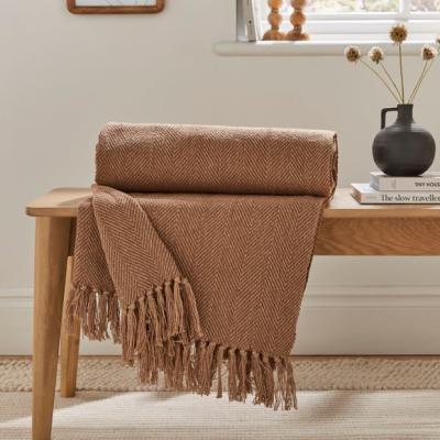 Dunelm Jenson Herringbone Throw Blanket 130cm x 180cm