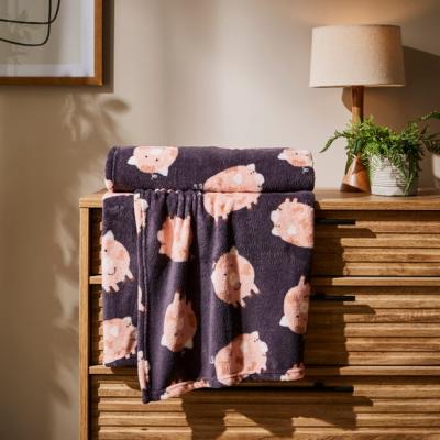 Dunelm Spot the Pig Throw Blanket 130 x 170cm