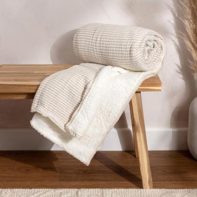 Dunelm Skye Sherpa Cotton Throw Blanket 130cm x 180cm