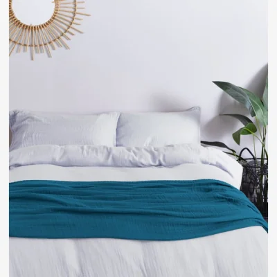 Dunelm Cotton Muslin Throw Ocean