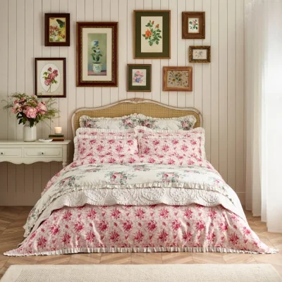 Dunelm Dorma Archive Willowmere 100% Cotton Sateen Bedspread