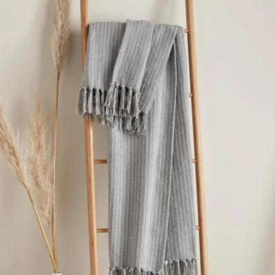 Dunelm Quinn Throw 130cm x 180cm Grey