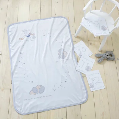 Dunelm Disney Dumbo Baby Milestone Blanket White