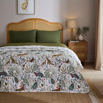 Dunelm Nature's Friends Brushed Cotton Bedspread