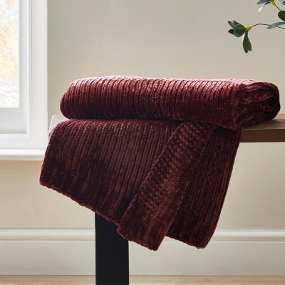 Dunelm Crystal Chenille Throw Merlot