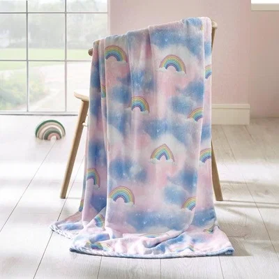 Dunelm Catherine Lansfield Candy Unicorn Throw Blanket 130cm x 170cm