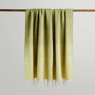 Dunelm Ombre Mohair Throw 130x180cm Olive (Green)