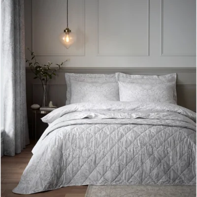 Dunelm Emelie Grey Bedspread Grey