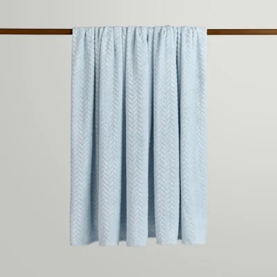 Dunelm Amelia Recycled Throw, 200cm x 200cm Duck Egg (Blue)