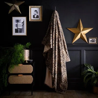 Dunelm Fusion Leopard Throw Blanket 150cm x 200cm