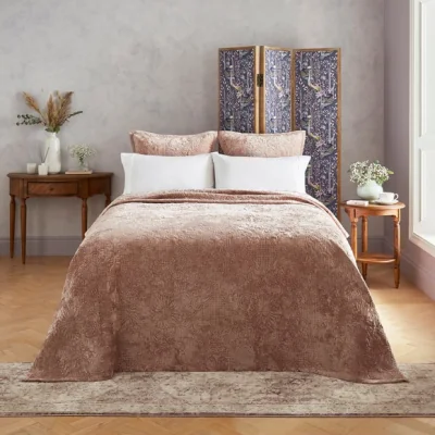 Dunelm Dorma Marlowe Bedspread Rose