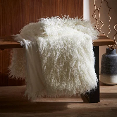 Dunelm Tibet Throw Beige