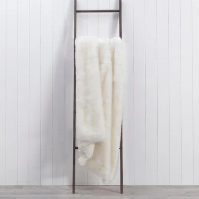 Dunelm Alanna White Faux Fur 130cm x 180cm Throw White