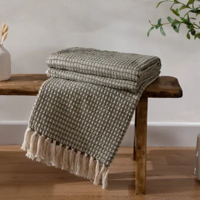 Dunelm Yard Lorne Cotton Throw Blanket 150cm x 200cm