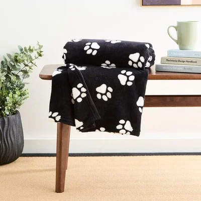 Dunelm Paw Print Throw Blanket 130cm x 170cm