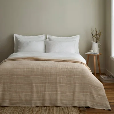 Dunelm Cotton Muslin Woven 100% Cotton Throw Blanket
