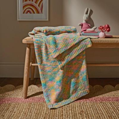Dunelm Pastel Ombre Chenille Throw Blanket 120cm x 150cm