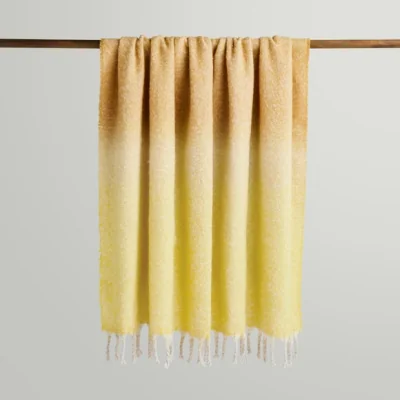 Dunelm Ombre Mohair Throw 130x180cm Ochre