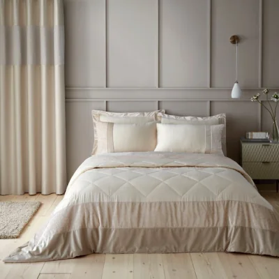 Dunelm Beverley Champagne Bedspread Beige