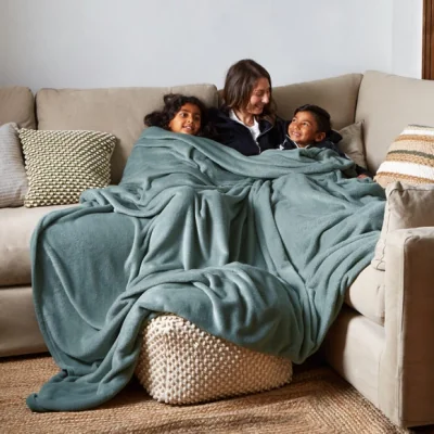 Dunelm Supersize Family Snuggle Throw Duck Egg (Blue)