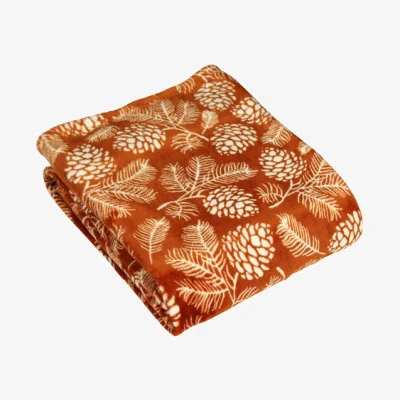 Dunelm Irwin Fleece Throw 140x180 Rust