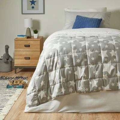 Dunelm Stars 2.5kg Weighted Blanket White and Grey
