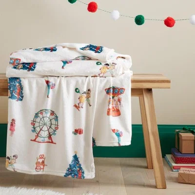 Dunelm Belle & Boo Christmas Fairground Throw Blanket 150cm x 200cm