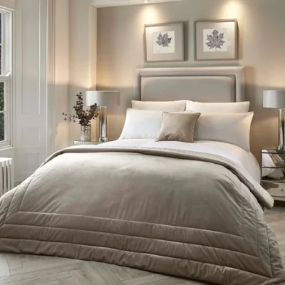 Dunelm Soiree Melanie Bedspread 150cm x 220cm Linen