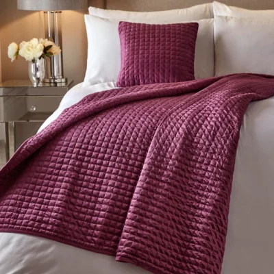 Dunelm Soiree Stella Bedspread 150cm x 220cm Damson (Purple)