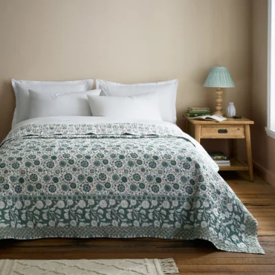 Dunelm Rae Floral Polycotton Bedspread