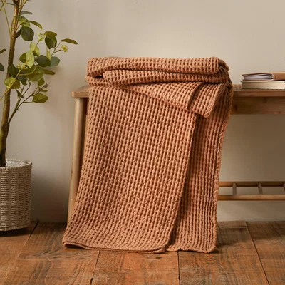 Dunelm Pineapple Elephant Jaipur Waffle Throw Blanket 150cm x 200cm