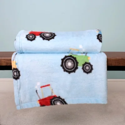 Dunelm Farmyard Friends Blue Throw 120cm x 150cm Blue